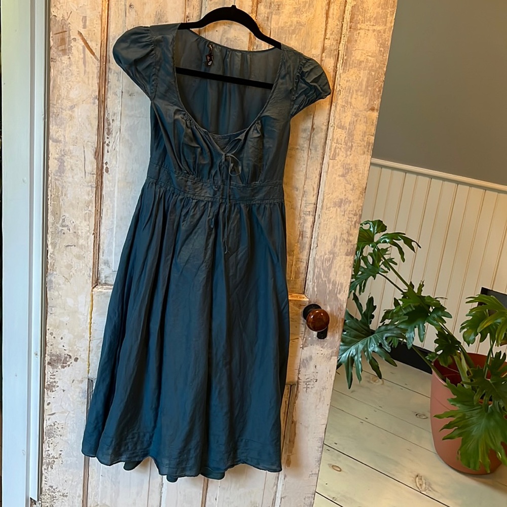 Banana Republic Silk/cotton babydoll dress, teal, size 0